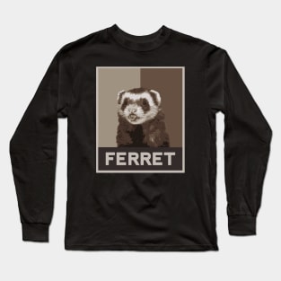 Ferret Pop Art Style Long Sleeve T-Shirt